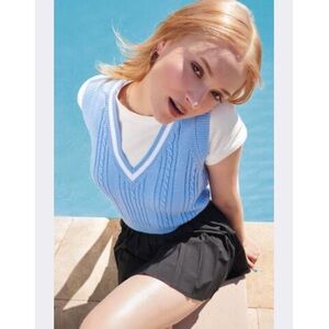 Garage blue knit sweater vest